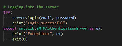 simple script to send emails in python - login to mail
server